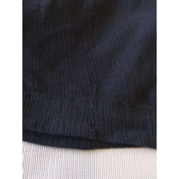 Delores Bell Vintage Black Lightweight Crinkled Fabric Maxi Dress Women's Medium - Picture 9 of 12